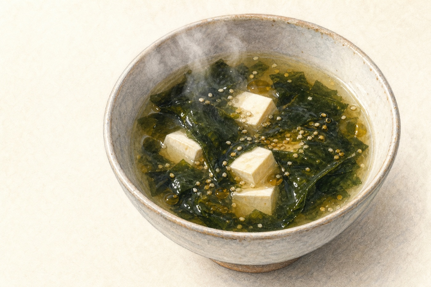 焼き海苔と豆腐の即席スープ